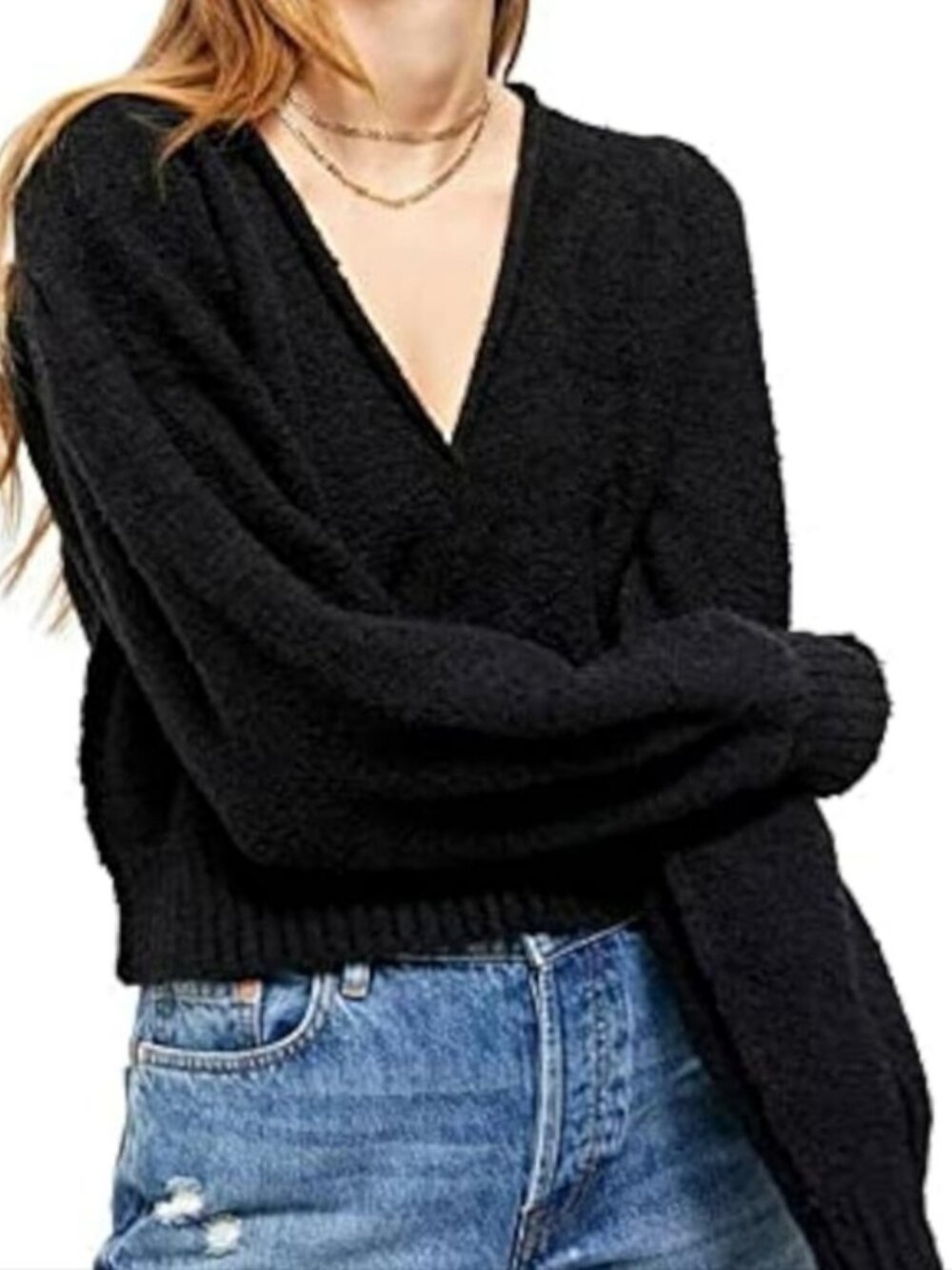 Free People Reverie Black Sweater Size M